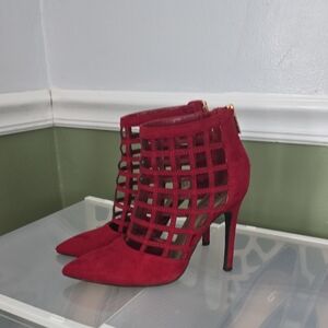 Guess Red Caged Heels